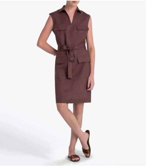 Φόρεμα Saharienne σε 100% Λινό