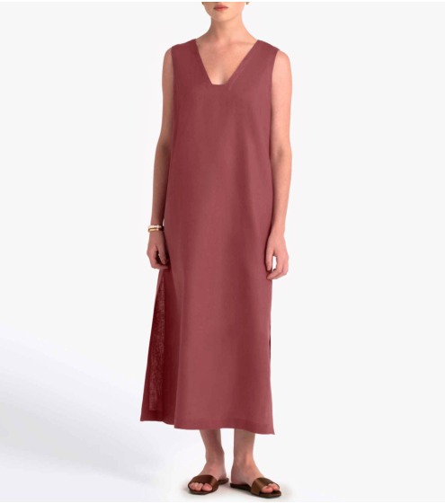 Φόρεμα Midi σε 100% Λινό