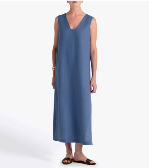 Φόρεμα Midi σε 100% Λινό