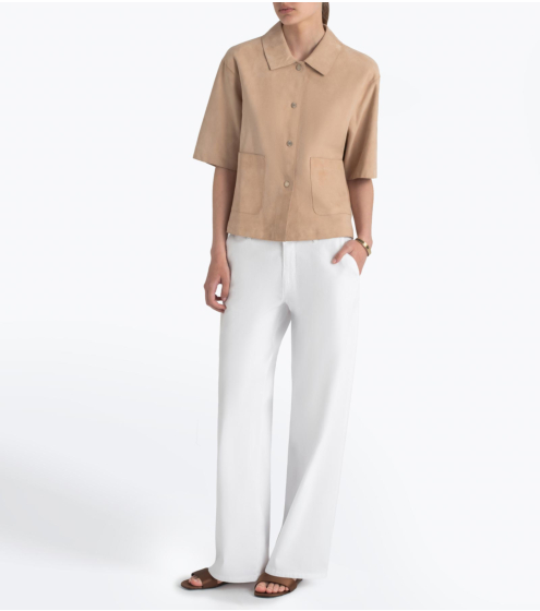 Short Sleeve Jacket σε Suede Δέρμα