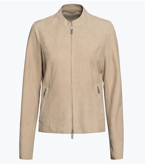 Μπουφάν Perforated σε Suede Δέρμα