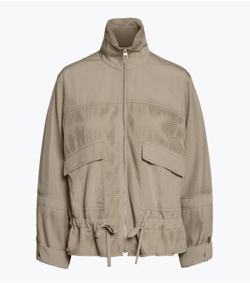 Μπουφάν Perforated με Mockneck Γιακά