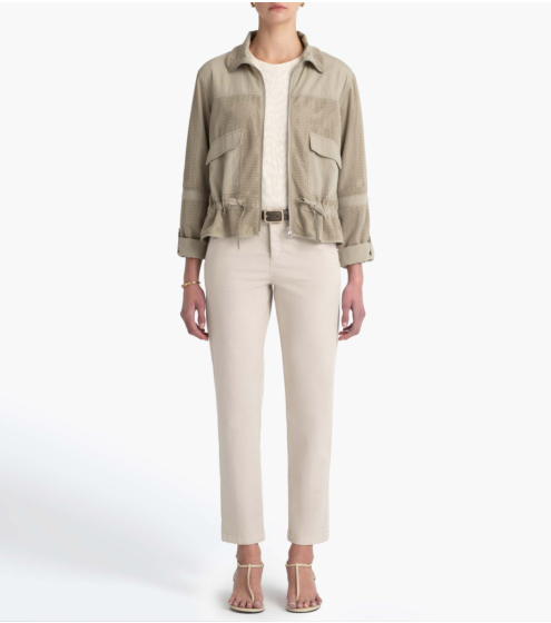 Μπουφάν Perforated με Mockneck Γιακά