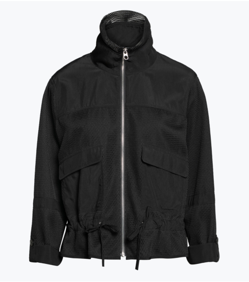 Μπουφάν Perforated με Mockneck Γιακά