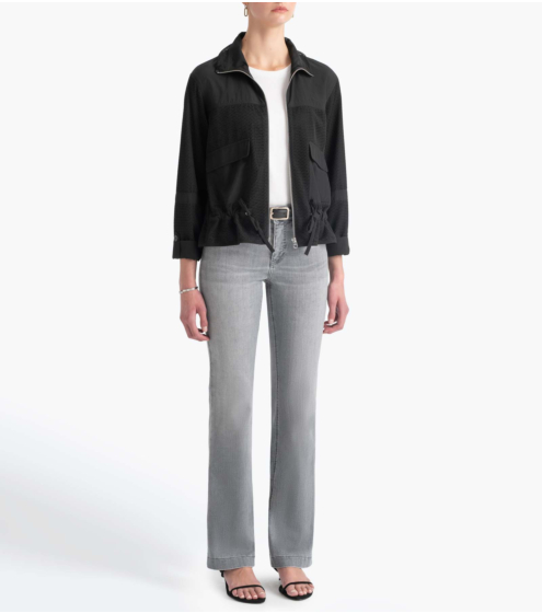 Μπουφάν Perforated με Mockneck Γιακά