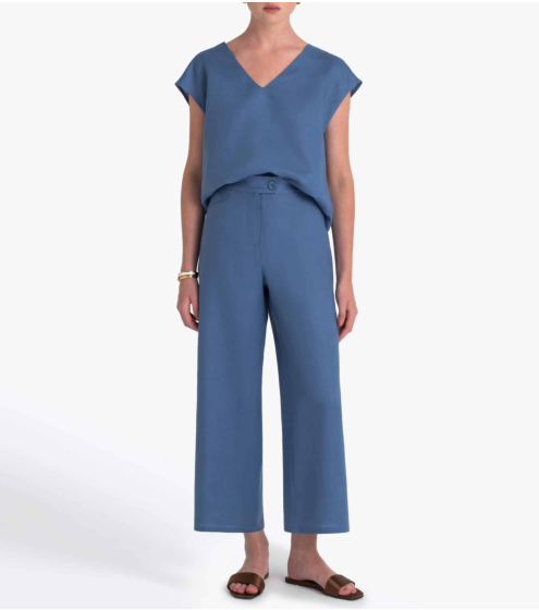 Παντελόνι Cropped σε 100% Λινό