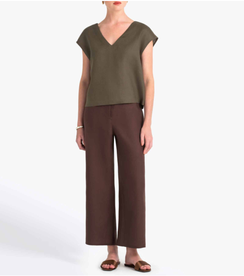 Παντελόνι Cropped σε 100% Λινό