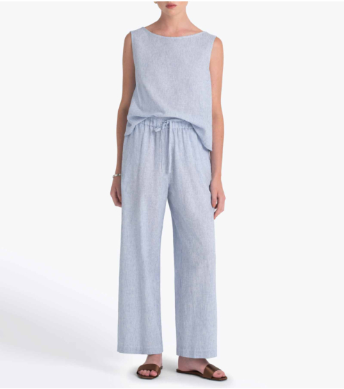 Παντελόνι Cropped σε Linen Blend