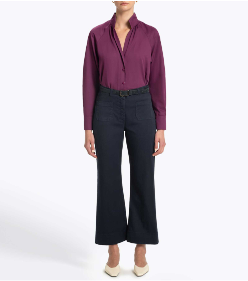 Παντελόνι Cropped Flared σε Cotton Blend