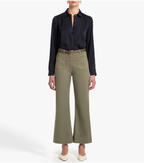 Παντελόνι Cropped Flared σε Cotton Blend