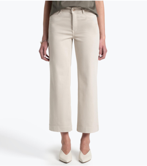 Wide Leg Colored Cropped Jeans