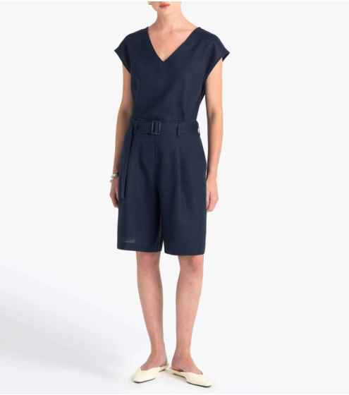 Σορτς με Πιέτες σε 100% Λινό