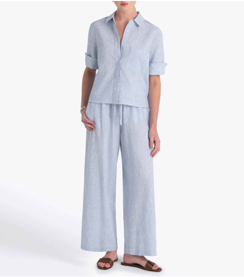 Πουκάμισο σε Ριγέ Linen Blend