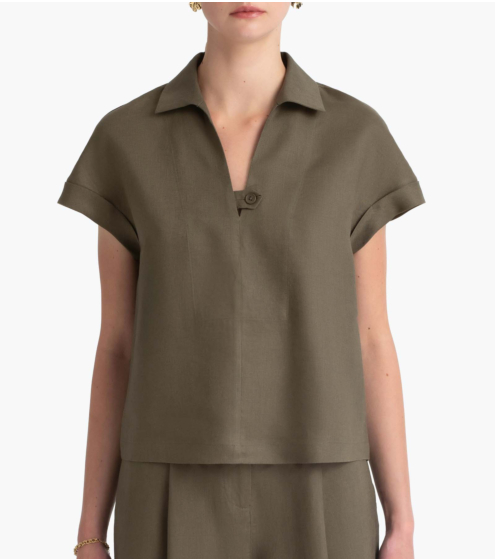 Τοπ Boxy σε 100% Λινό