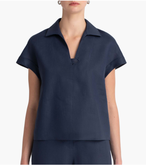 Τοπ Boxy σε 100% Λινό