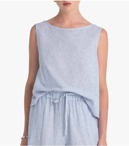 Toπ σε Ριγέ Linen Blend