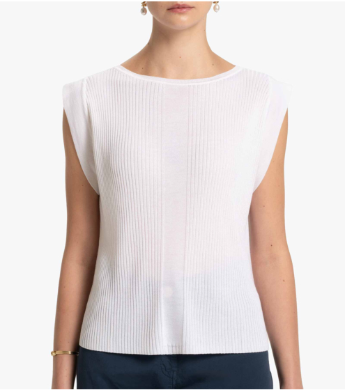 Μπλούζα Ribbed Boatneck σε Silk Blend