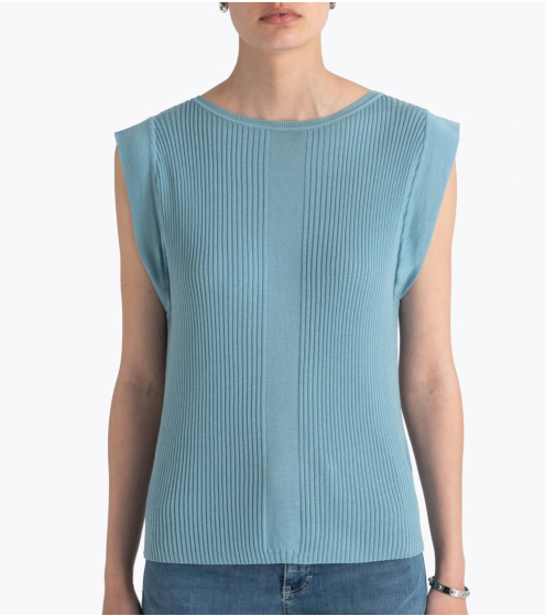 Μπλούζα Ribbed Boatneck σε Silk Blend