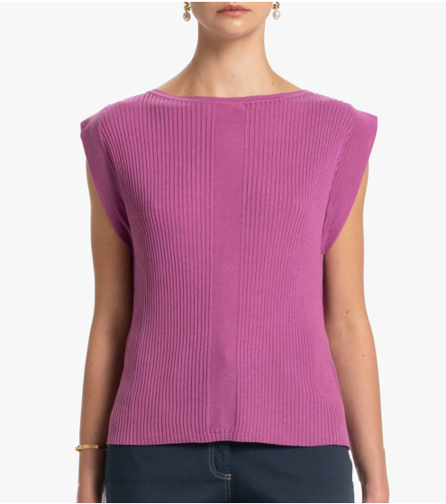 Μπλούζα Ribbed Boatneck σε Silk Blend